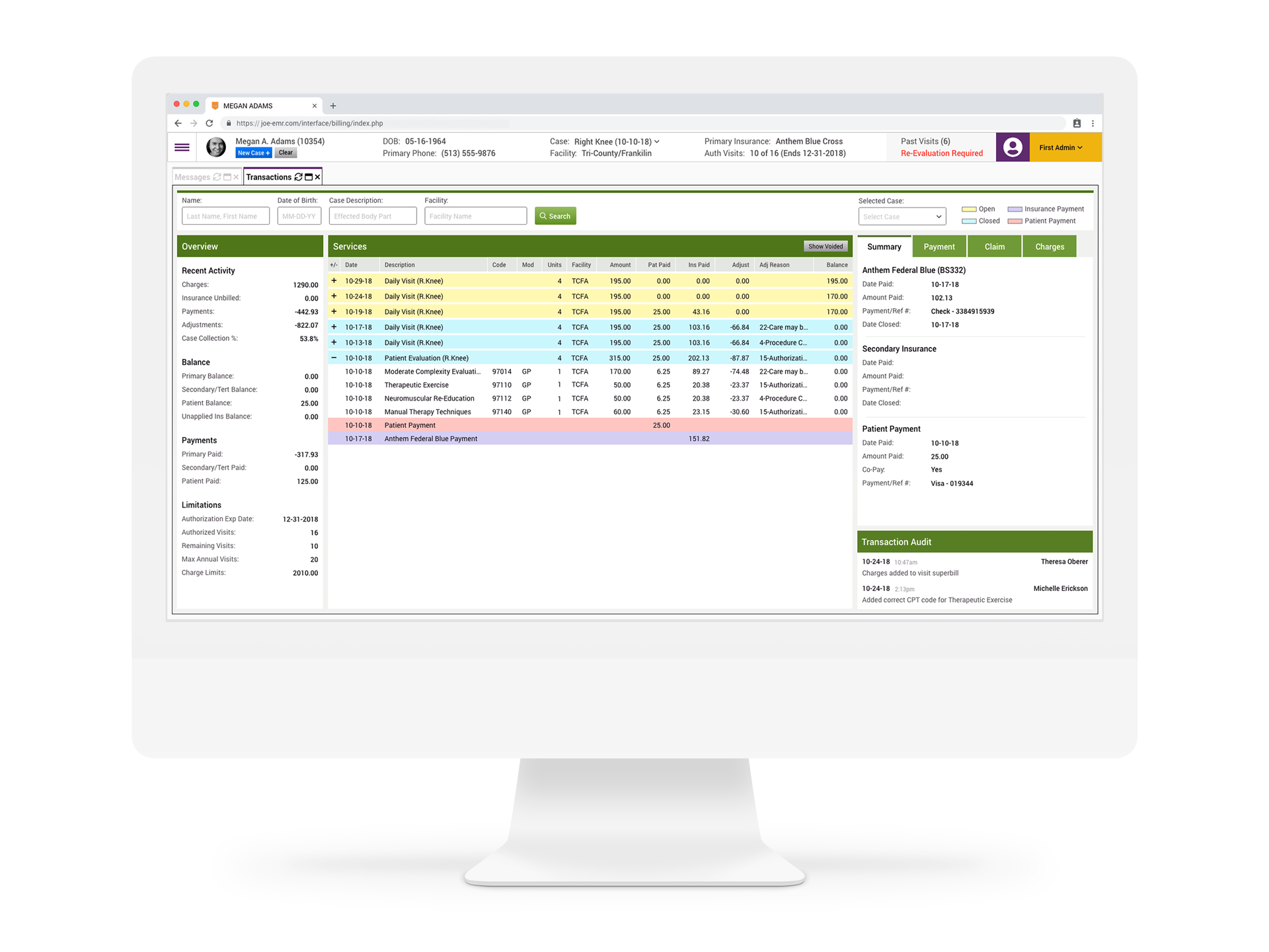 Billing Transactions Screen