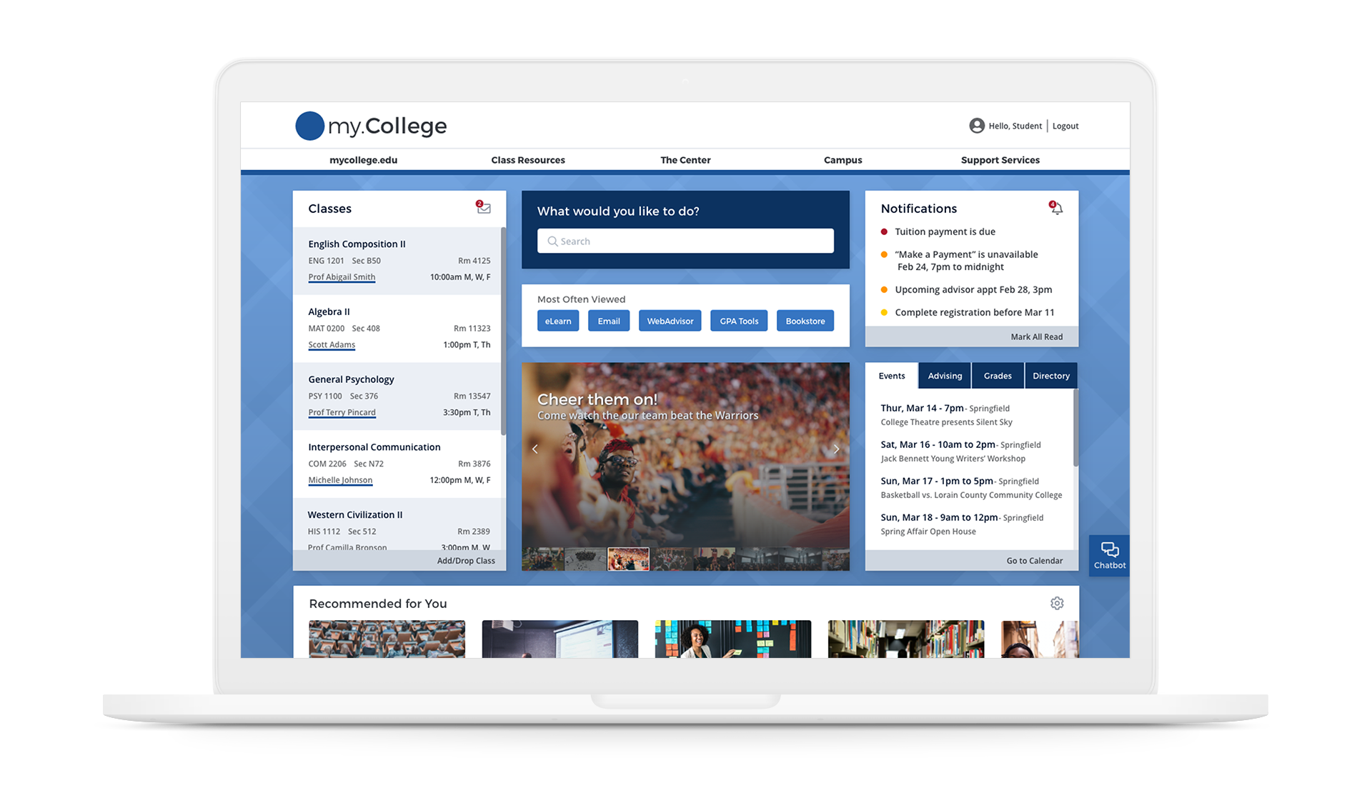 College Web Portal- Laptop