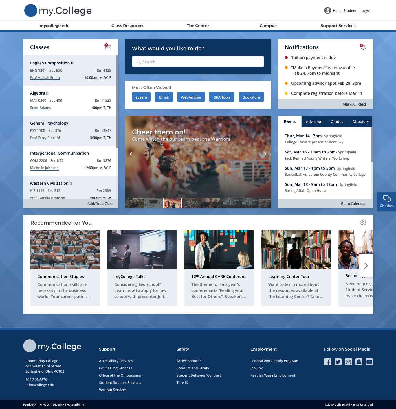 College Web Portal - Laptop